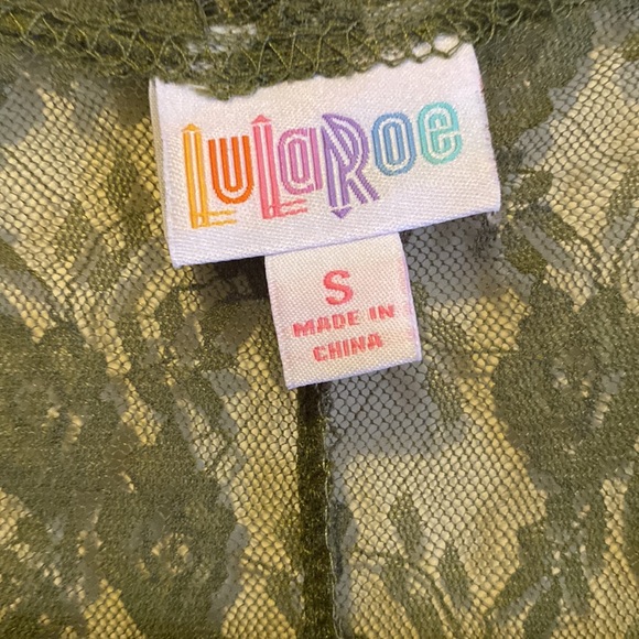 LulaRoe lace joy vest size S green - Picture 3 of 11